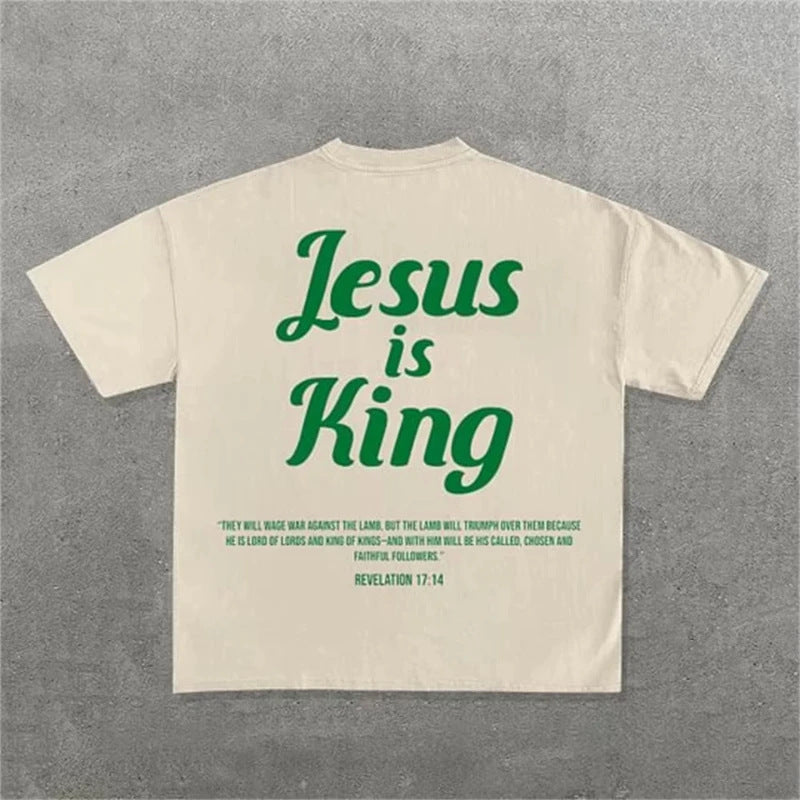 Child Of God Ndy Gothic Letter Pattern Oversized T-Shirt Men