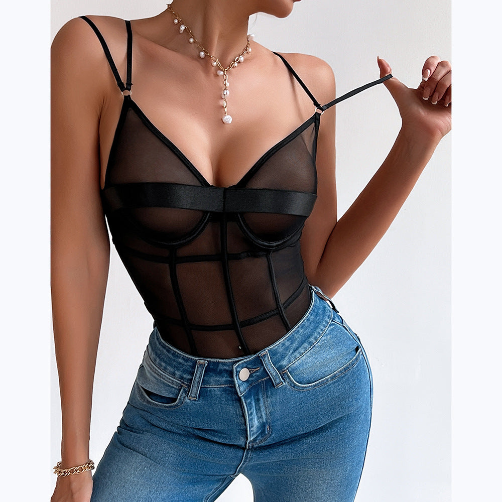 Women's Jumpsuit Suit Mesh See-through