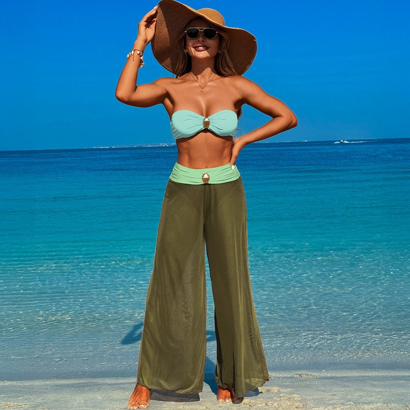 Bikini Three-piece Beach Pants Split Swimsuit For Women