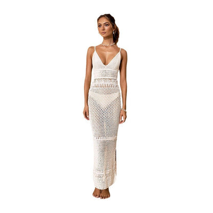 Beach Dress Women's Solid Color Knitted Beach Bikini